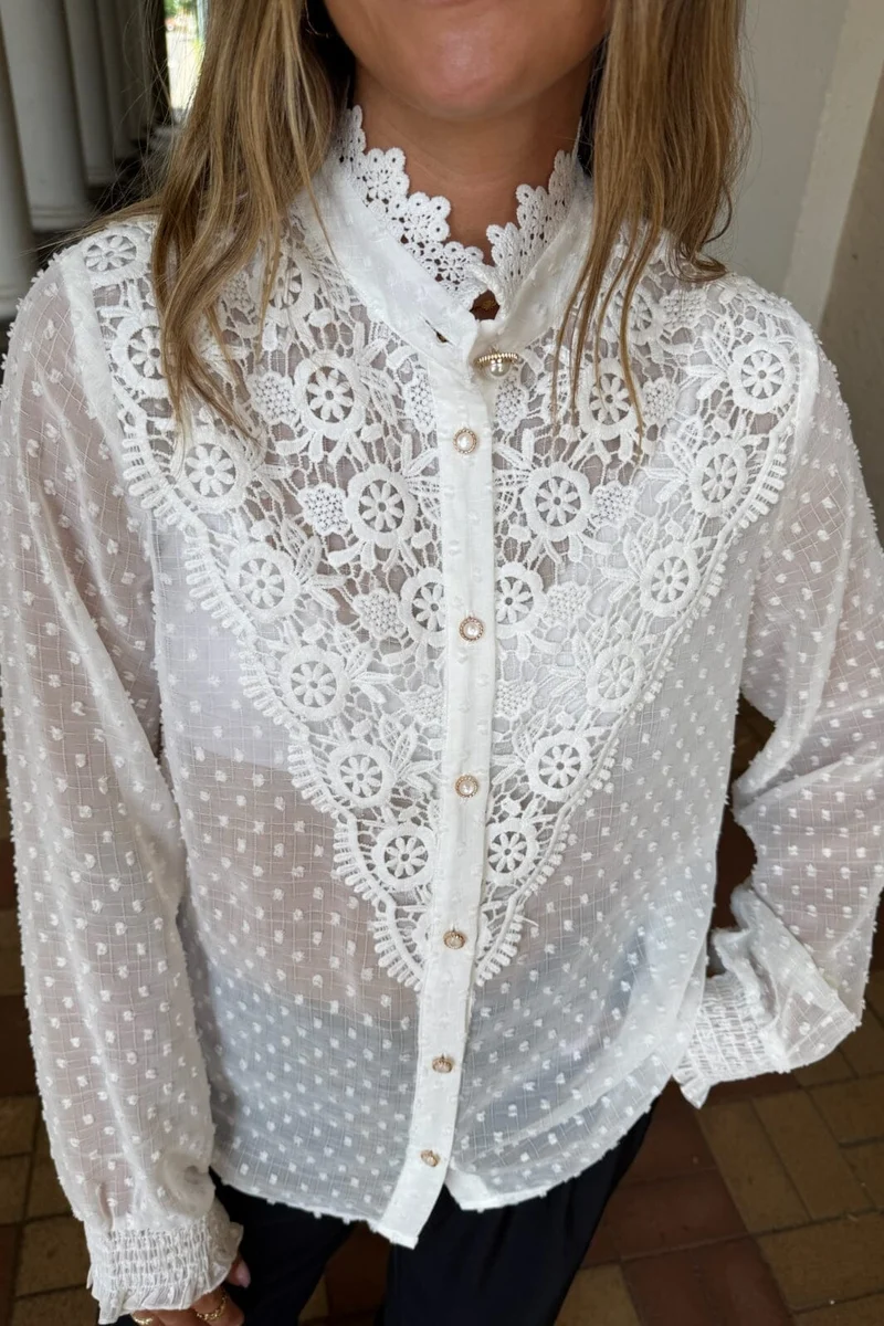 Dear Molly - Leah Lace Shirt 137099B - White