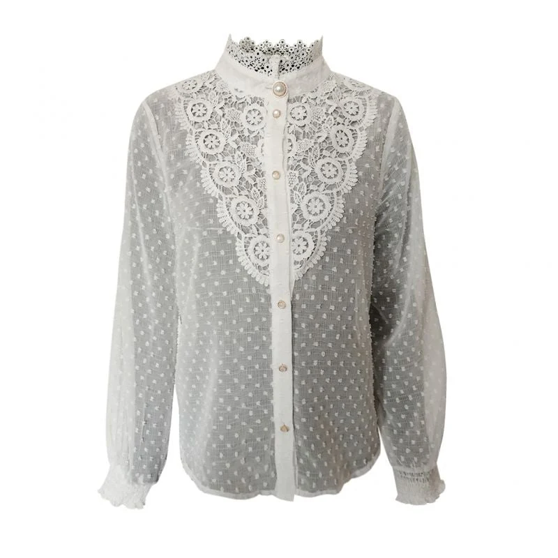 Dear Molly - Leah Lace Shirt 137099B - White