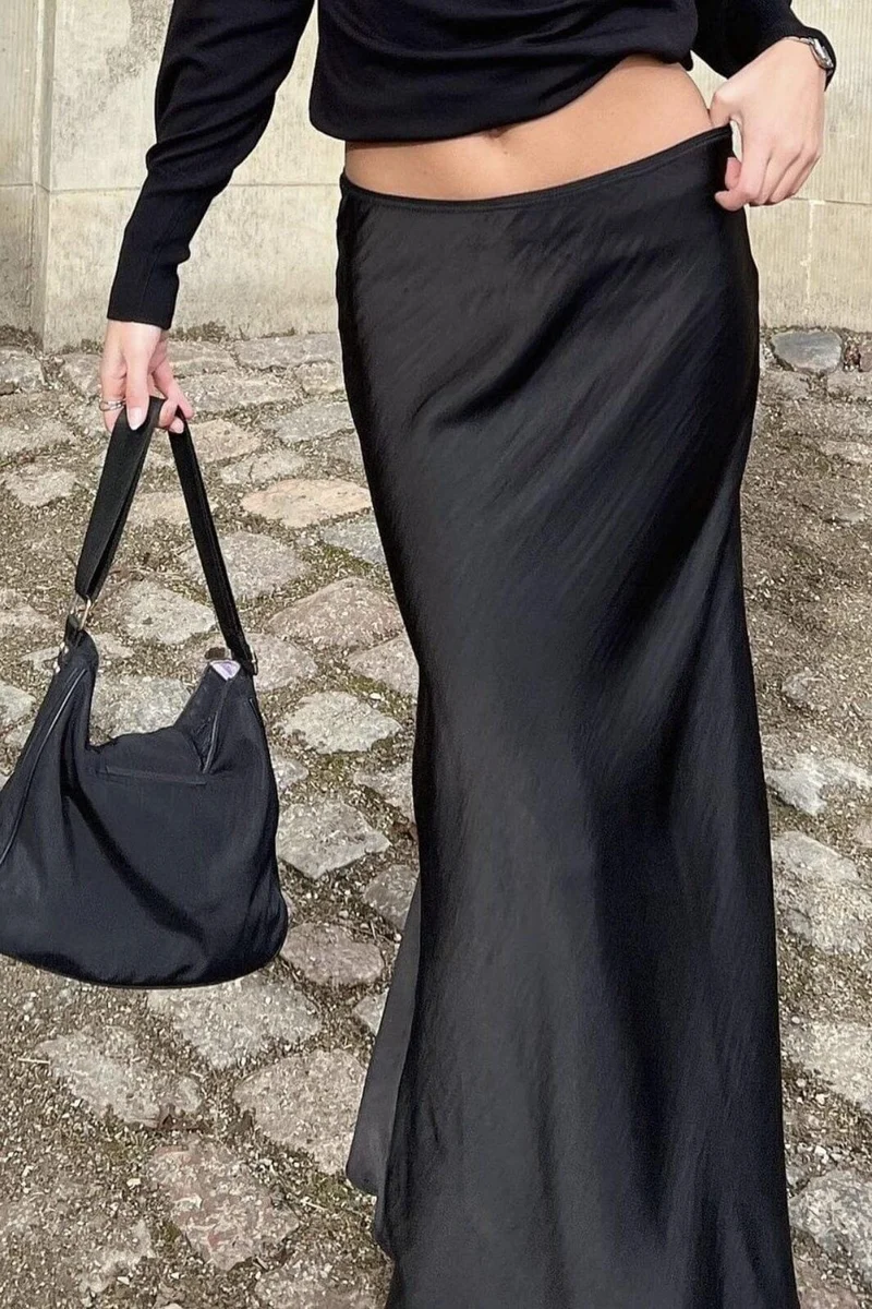 Neo Noir - Vicky Heavy Sateen Skirt - Black