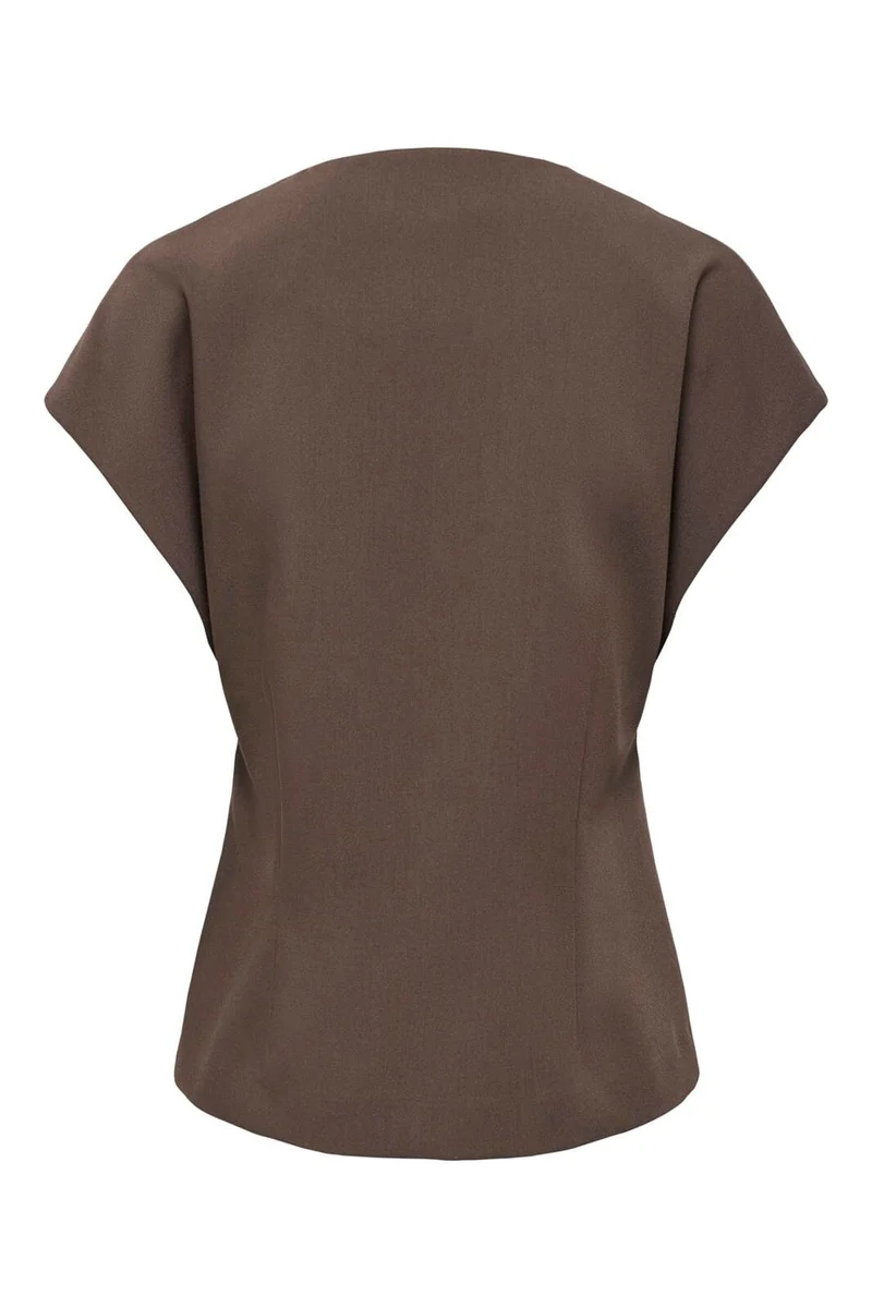 Only - Asmine S/S Asymmetric Shirt Tlr - 5150596 Chocolate Torte