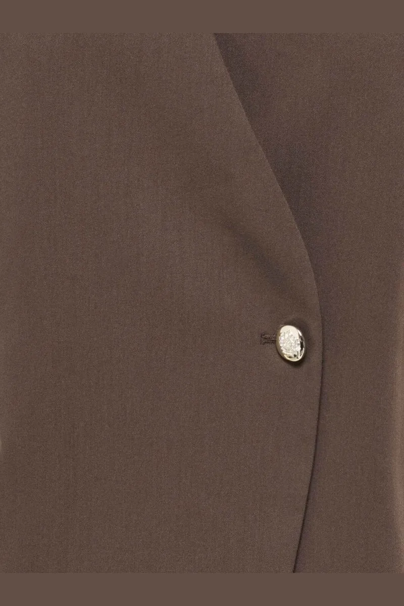 Only - Asmine S/S Asymmetric Shirt Tlr - 5150596 Chocolate Torte