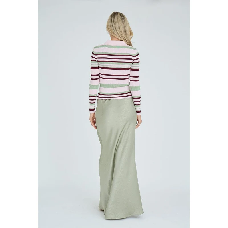 A-View - Fabi Knit Polo AV7077 - 271 - Rose/Burgundy/Green