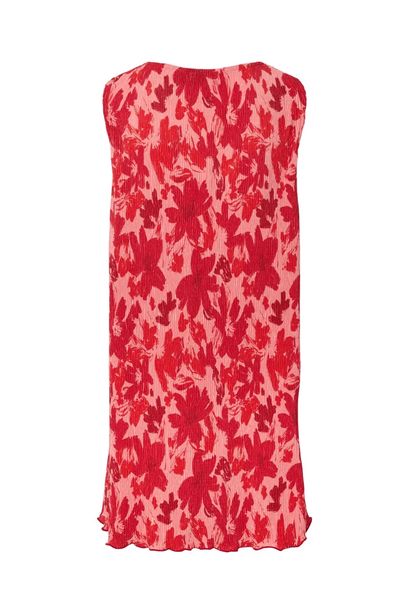 Pieces - Pcflora Sl Tank Rev. Dress Msa - 4963667 Adrenaline Rush Red Tone Flowers