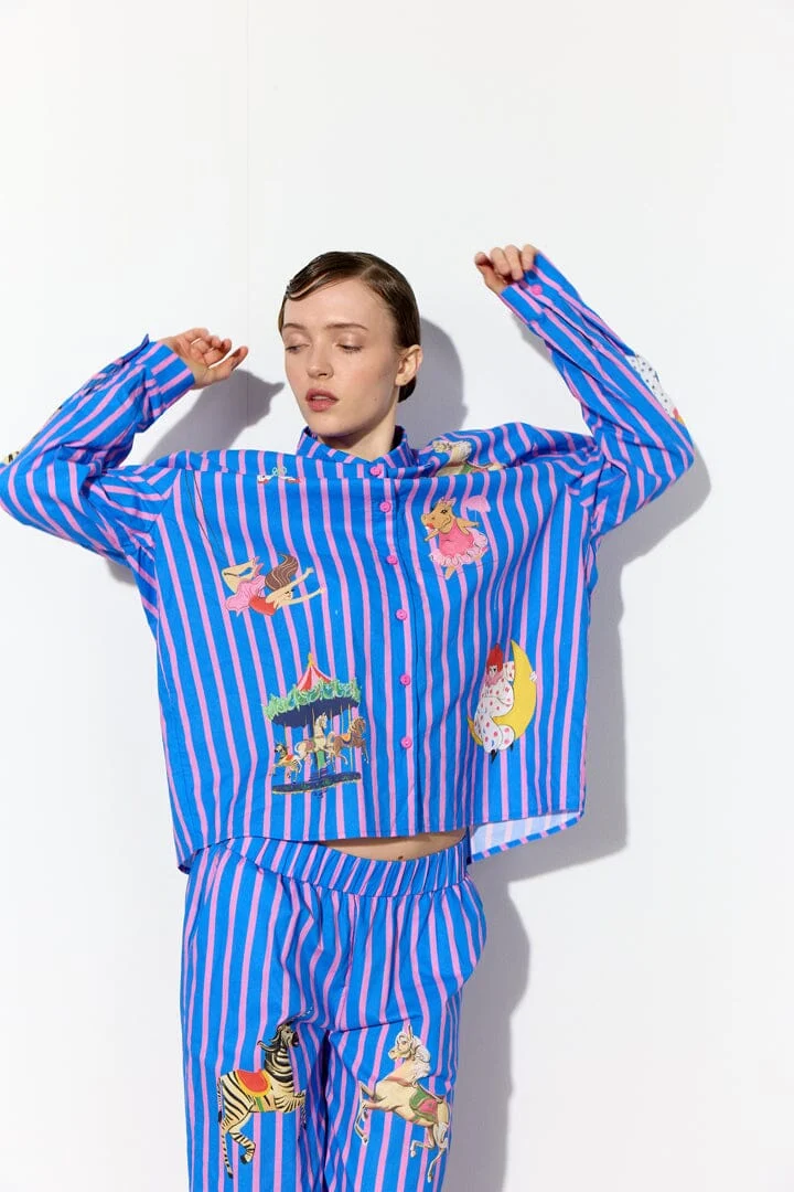 Hunkøn - Cosmia Shirt 26530 - Blue Showstopper Art Print