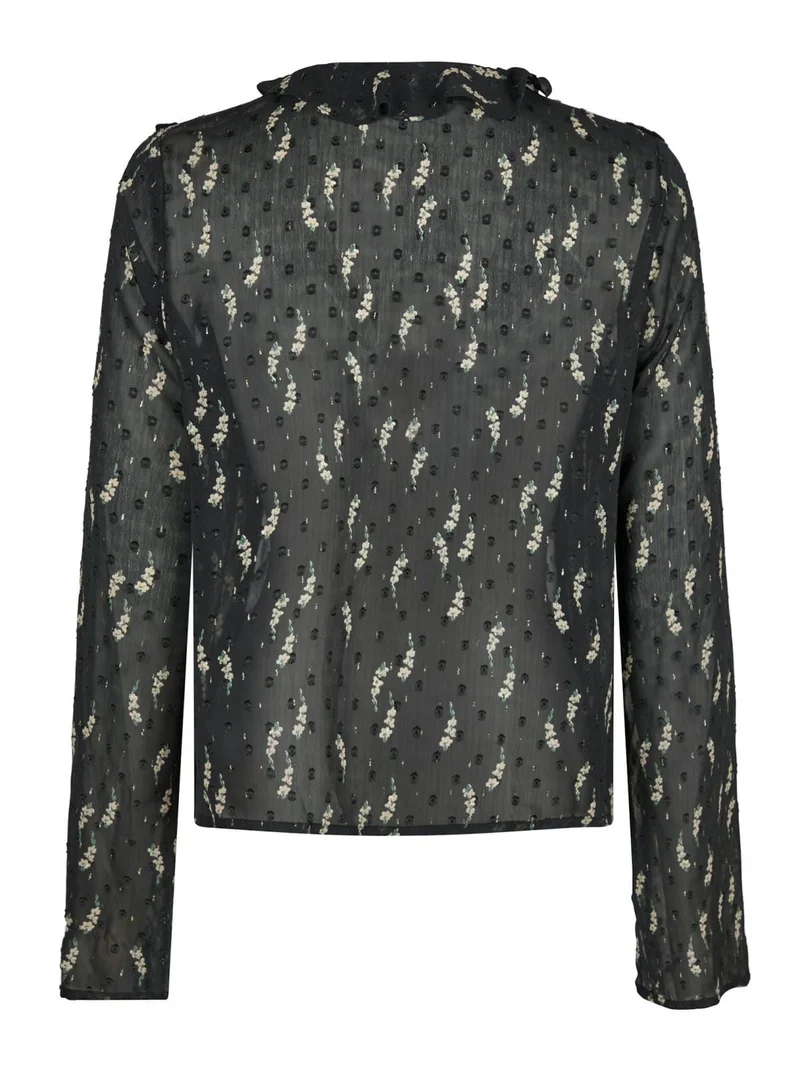 Neo Noir - Carola Flower Branch Blouse - Black
