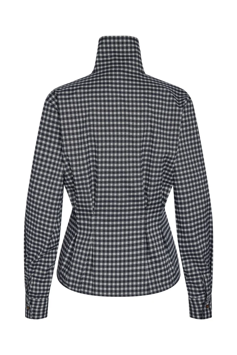 Noisy May - Nmpamila Highneck L/S Detail Shirt - 5224958 Navy Blazer White