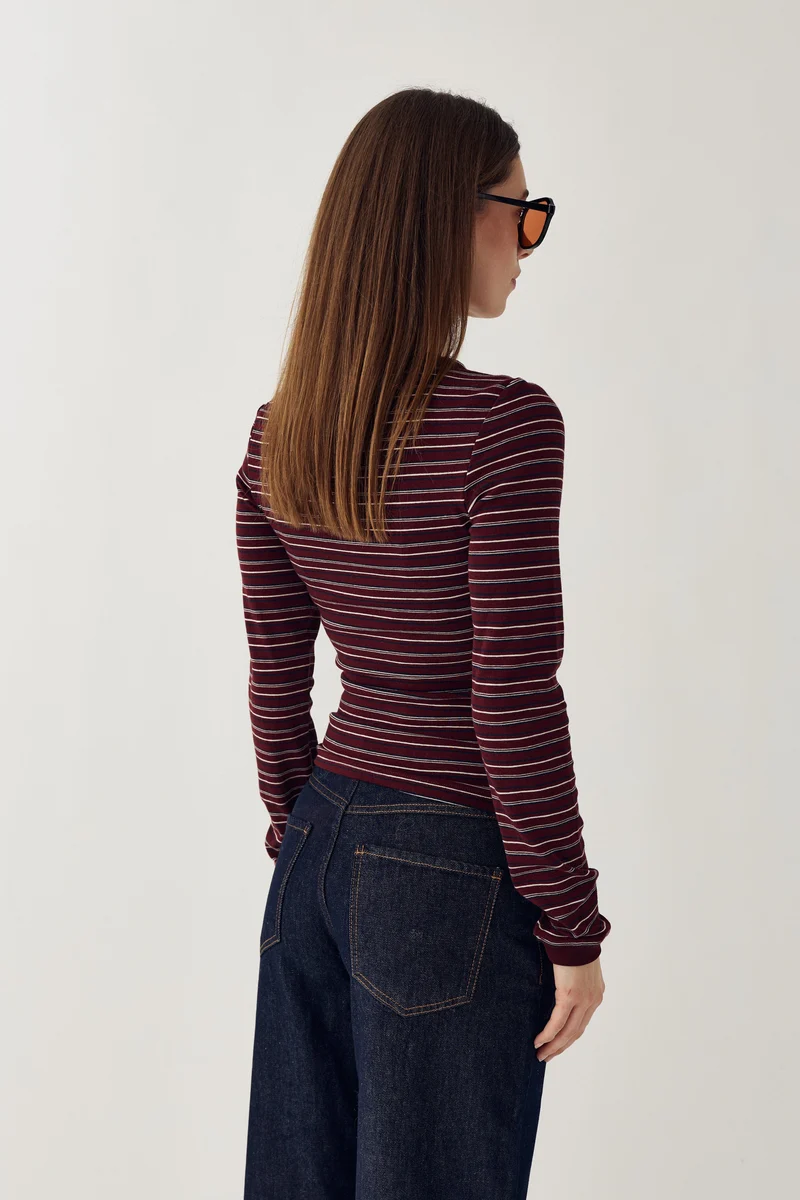 Noella - N-Mykel Ls Top 16540002 - 1511 - Dizzy Burgundy Stripe