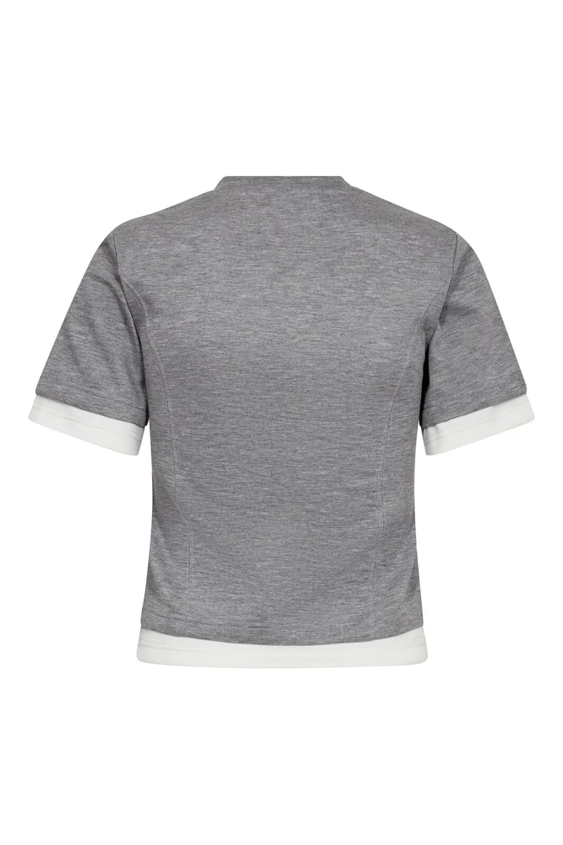 Co´Couture - Lancecc Zipper Tee 43011 - 57 - Grey Melange