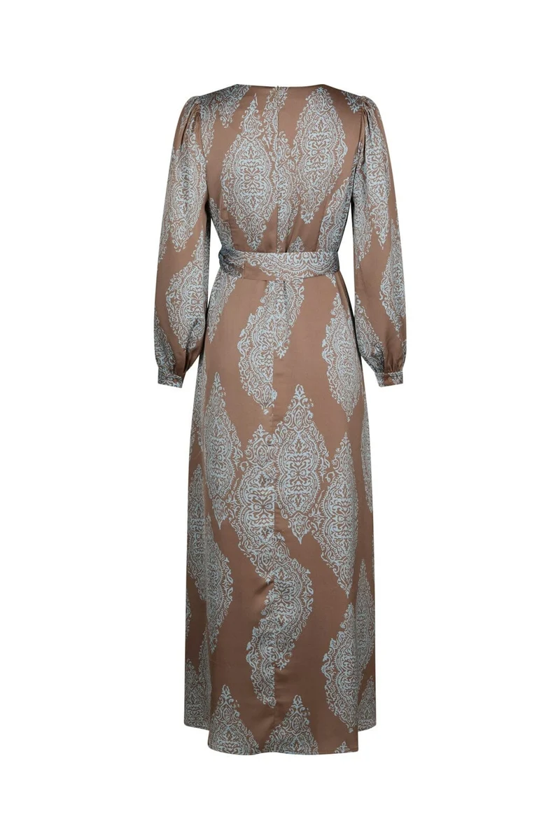 Neo Noir - Bretti Paisley Drop Dress 168466 - 481 - Dark Taupe/Light Blue