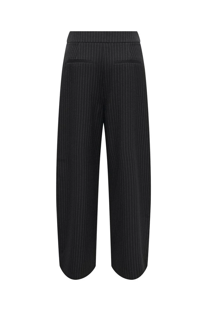 Only - Onlpinya Pleat Barrel Pant Tlr - 5205663 Black Cloud Dancer Pinstripes