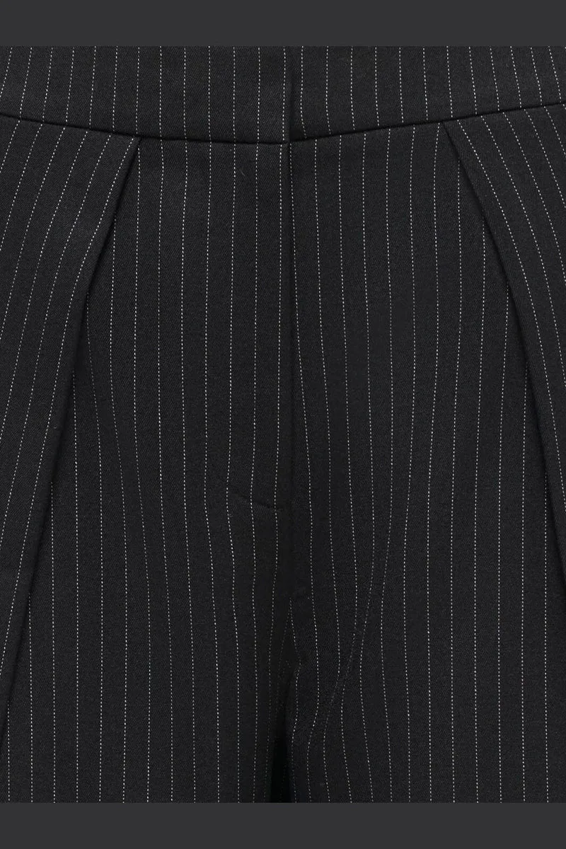 Only - Onlpinya Pleat Barrel Pant Tlr - 5205663 Black Cloud Dancer Pinstripes