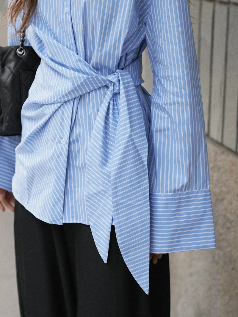 Neo Noir - Helisa Stripe Shirt 169821 - 145 - Light Blue