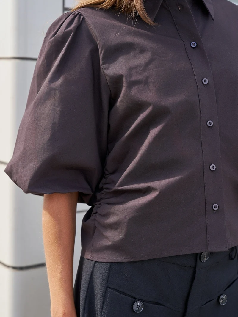 Neo Noir - Ismara Solid Shirt 169795 - 676 - Dark Brown