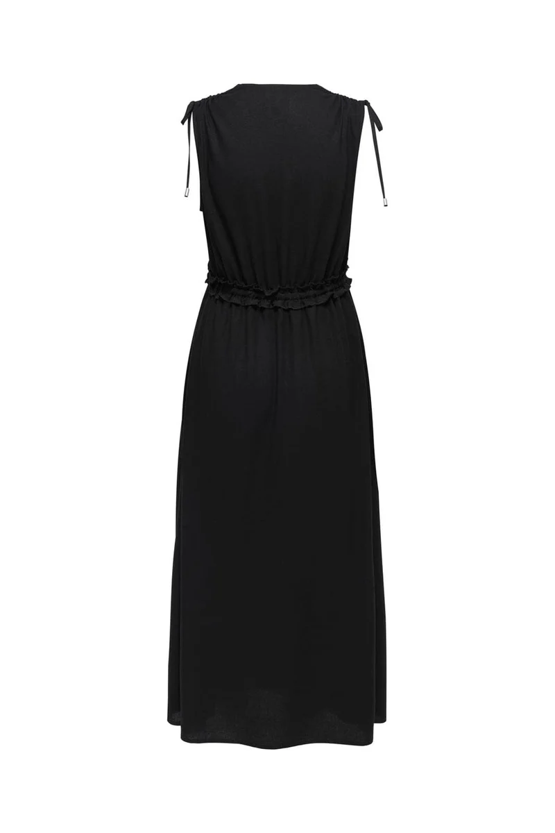 Only - Onlgoa Sl Linen Bl Long Dress Cc - 4910201 Black