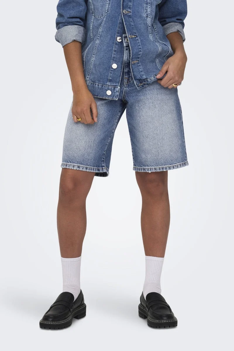 Only - Onlmate Reg Baggy Long Shorts - 4674440 Medium Blue Denim
