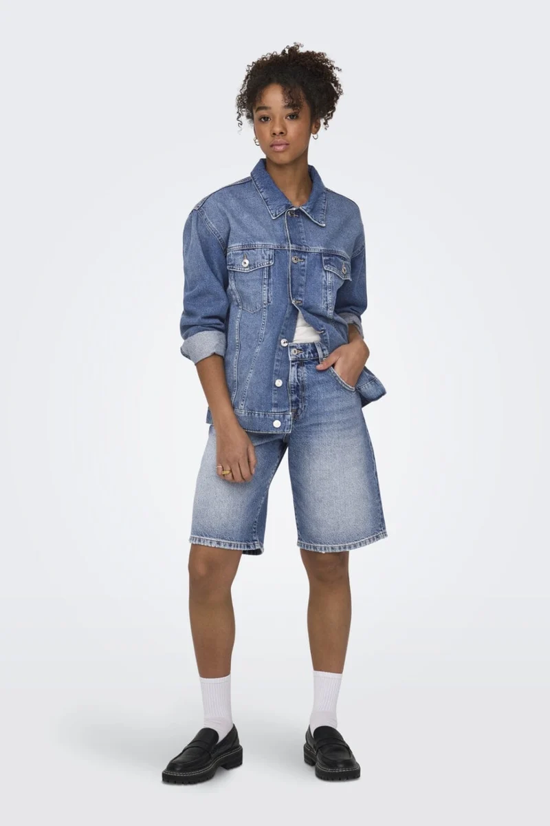Only - Onlmate Reg Baggy Long Shorts - 4674440 Medium Blue Denim