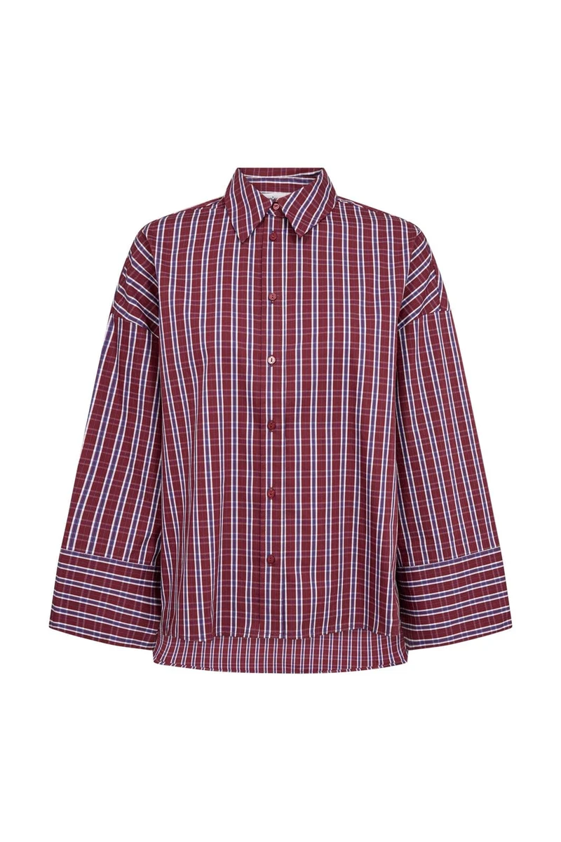 Co´Couture - Reneecc Check Cuff Shirt 500375 - 30006 - Berry Red