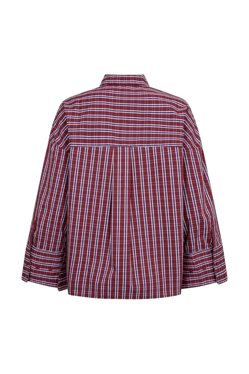 Co´Couture - Reneecc Check Cuff Shirt 500375 - 30006 - Berry Red