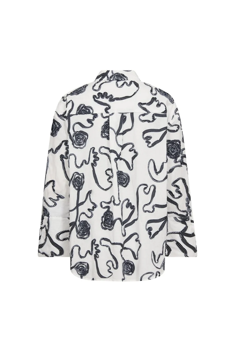 Co´Couture - Elriccc Flower Ls Shirt 500348 - 40007 - Navy