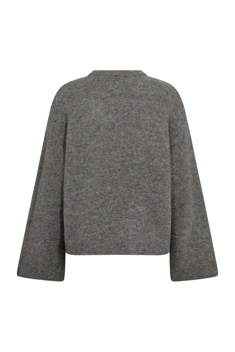 Co´Couture - Rogercc O-Neck Knit 500333 - 65006 - Grey Melange