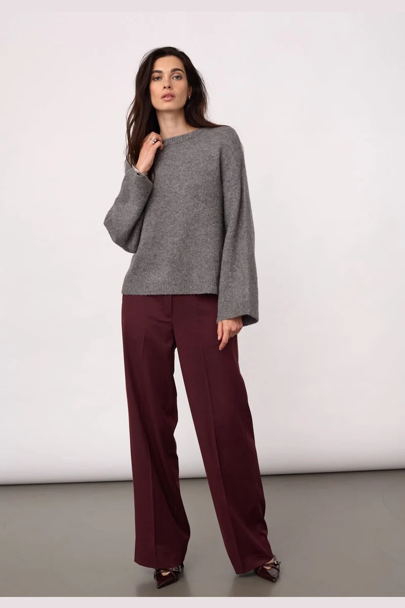 Co´Couture - Rogercc O-Neck Knit 500333 - 65006 - Grey Melange