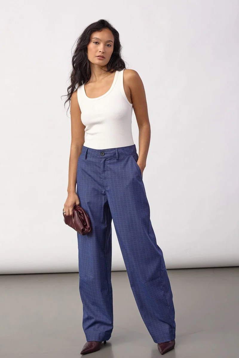 Co´Couture - Daxtercc Check Pant 500317 - 40002 - New Blue