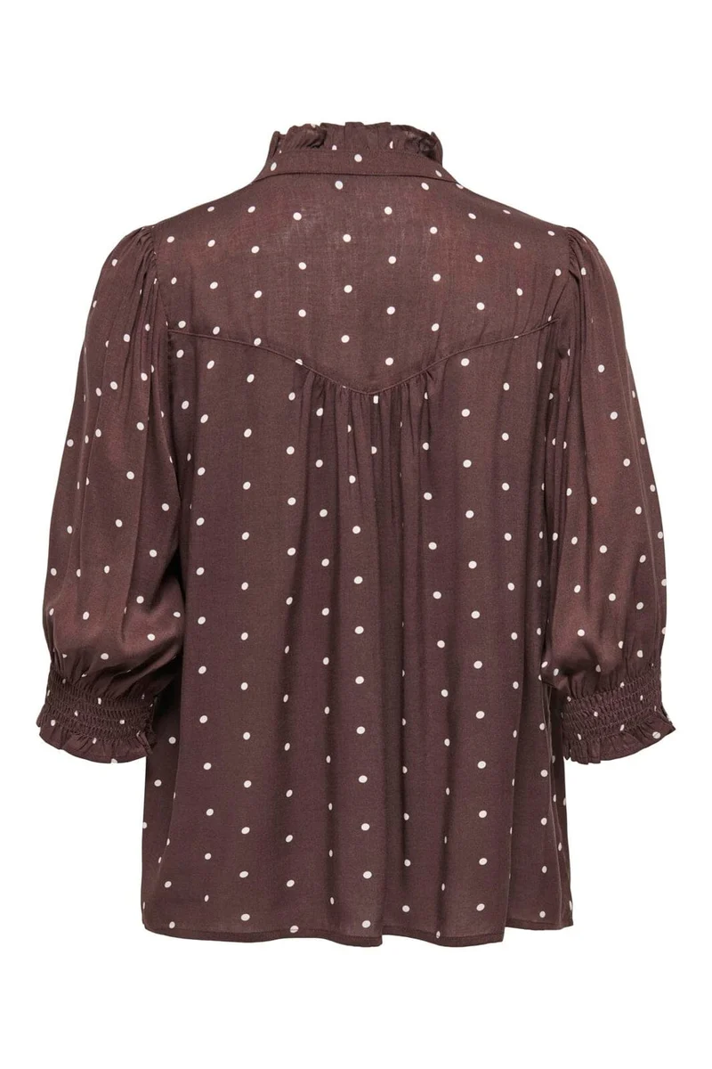 Only - Onlraya 3/4 Shirt - 5096811 Deep Mahogany Dots