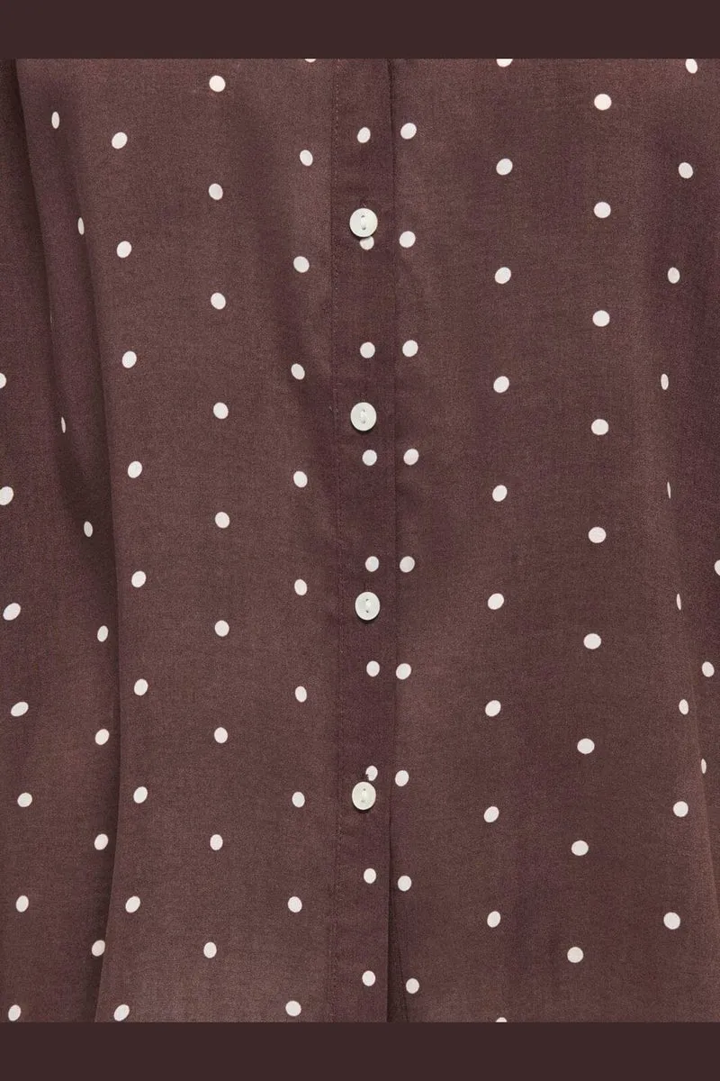 Only - Onlraya 3/4 Shirt - 5096811 Deep Mahogany Dots