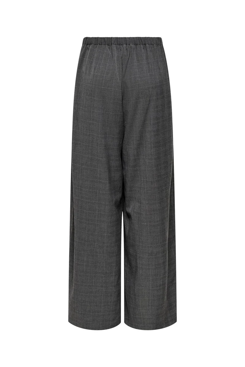 Only - Onlenia X-Wide Check Pant Cc Tlr - 5045078 Dark Grey Melange