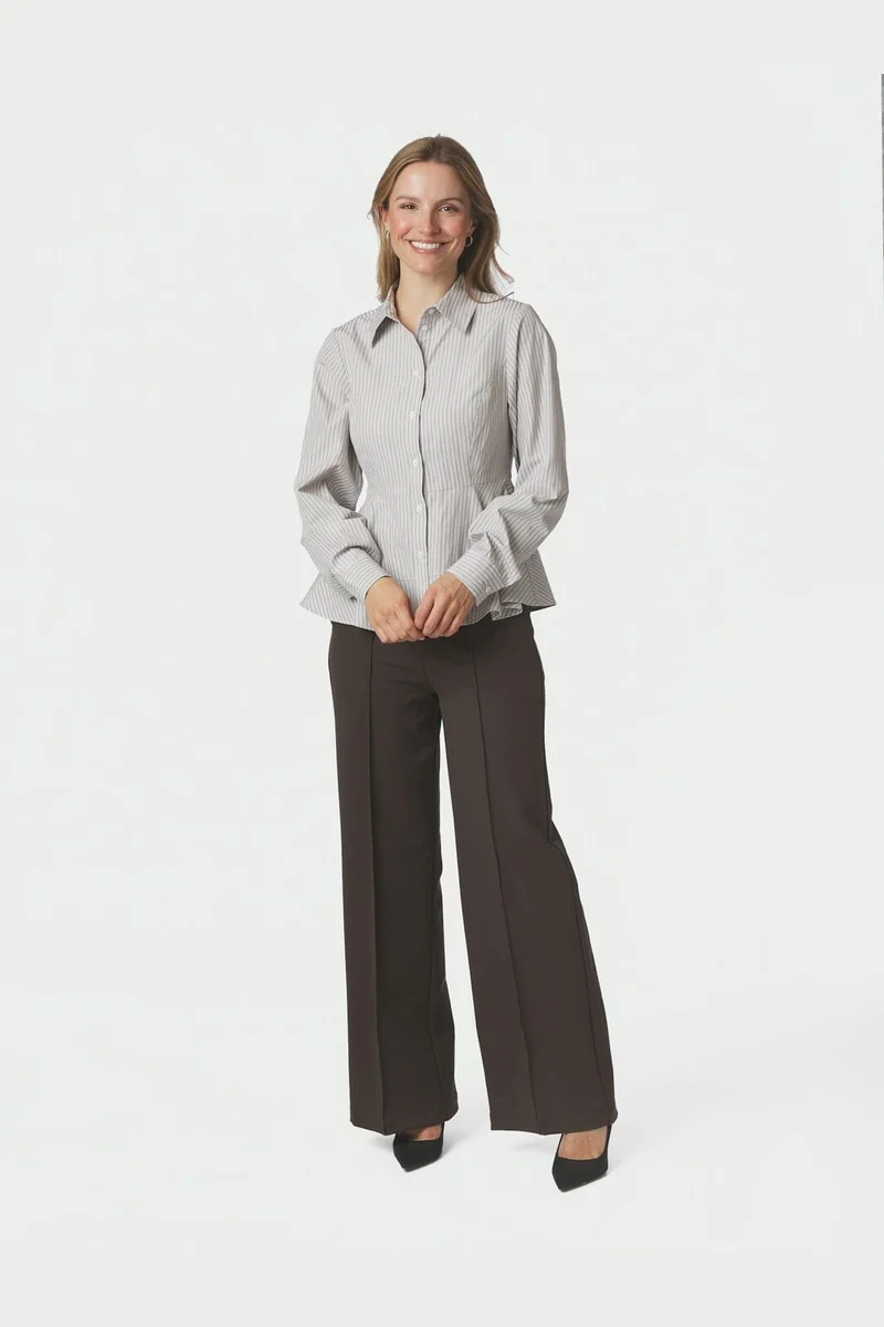 Neo Noir - Samira Stripe Shirt 169891 - 979 - Taupe Stripe