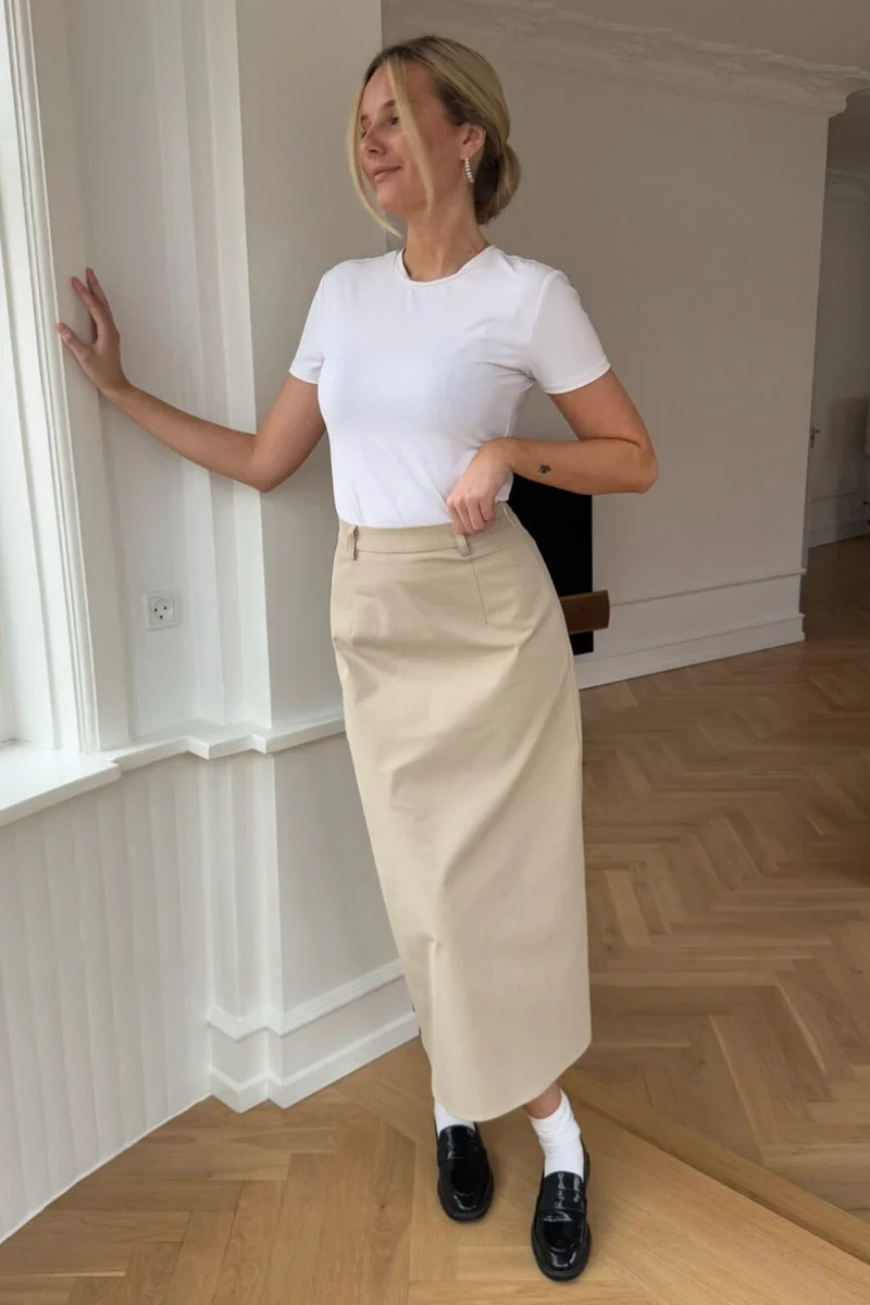 BYIC - Karmenic Midi Skirt A23762 - Beige