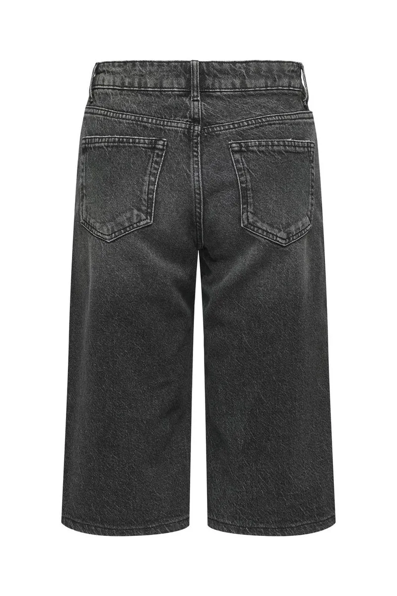 Only - Onlcobain Reg Wide Long B Shorts Dot 15344297 - 4720522 - Black Denim