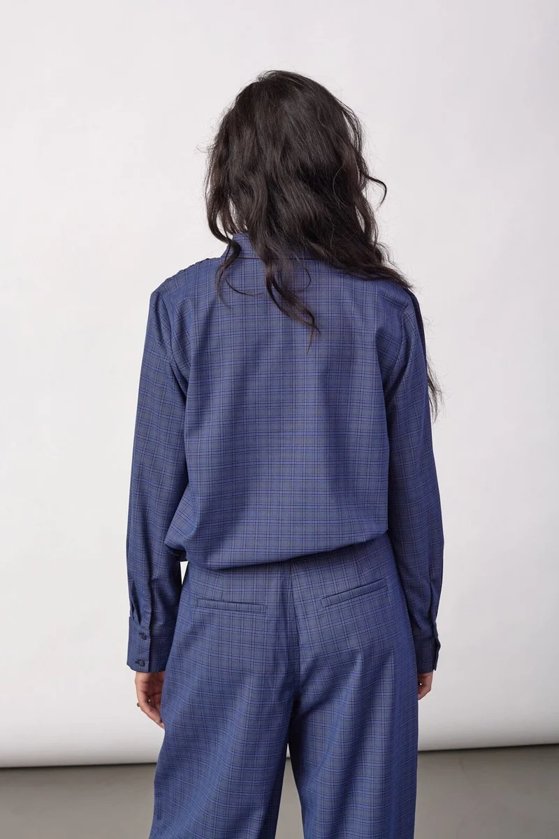 Co´Couture - Daxtercc Check Pleat Shirt 500316 - 40002 - New Blue