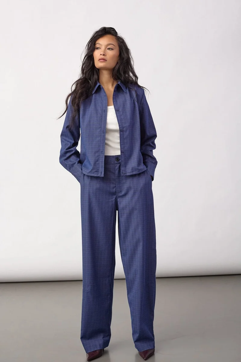 Co´Couture - Daxtercc Check Pleat Shirt 500316 - 40002 - New Blue