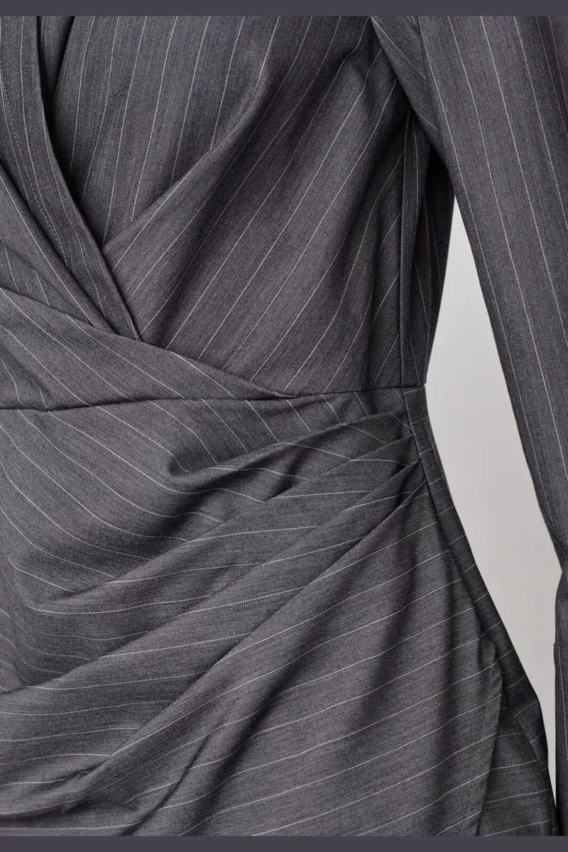 Co´Couture - Lyviacc Pin Wrap Dress 500300 - 65003 - Mid Grey