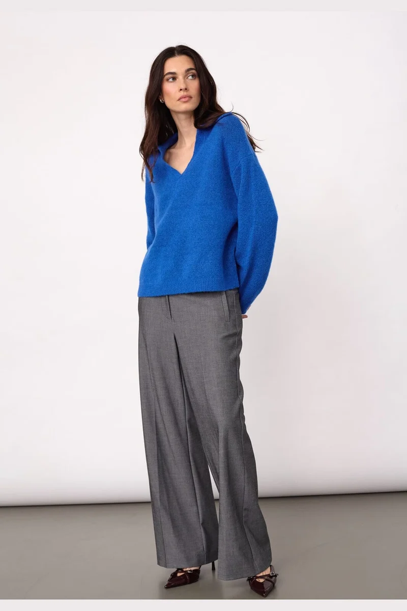 Co´Couture - Rogercc Ls Polo Knit 500294 - 40002 - New Blue