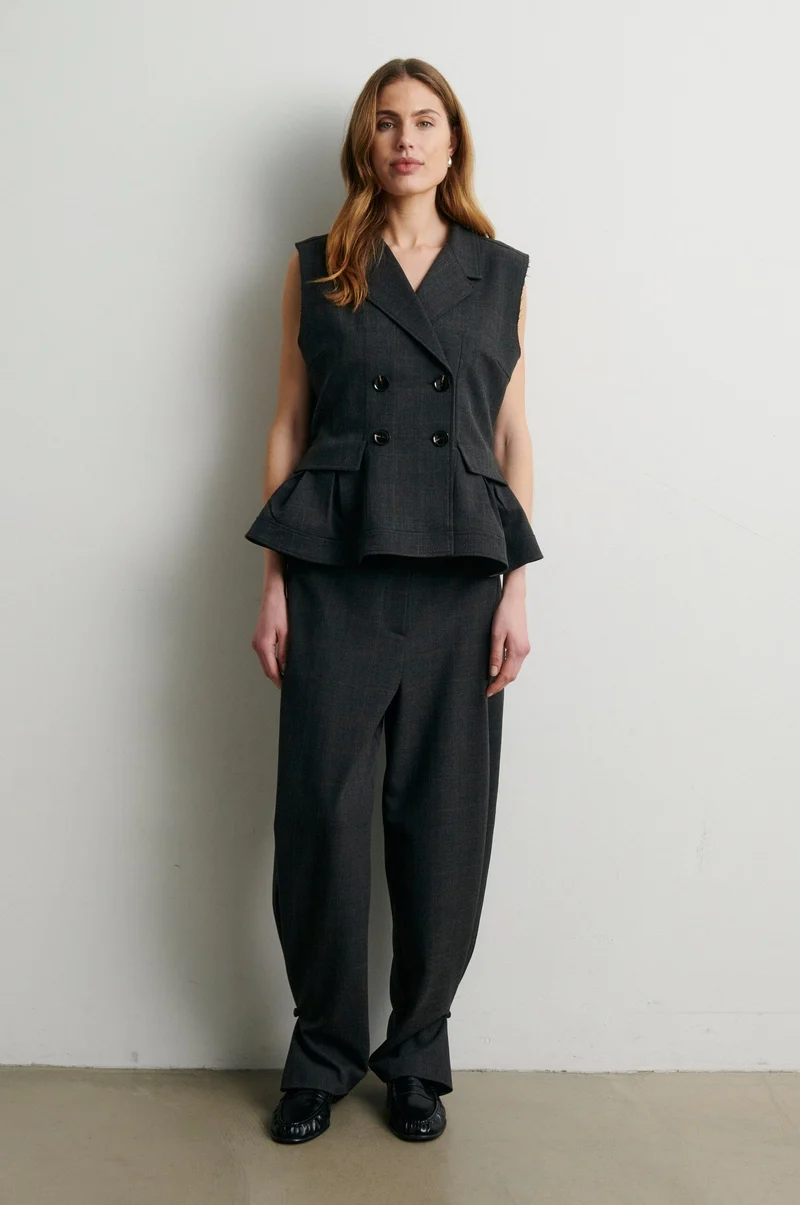Second Female - Anjou Trousers 60963 - 7003 Dark grey melange