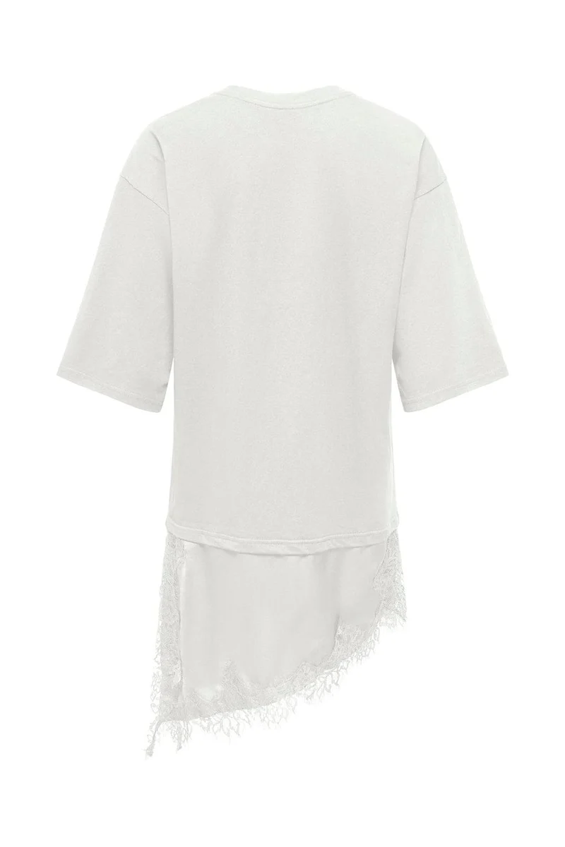 Only - Onlmadelyn S/S Lace Top - 5136001 Cloud Dancer Cd Lace