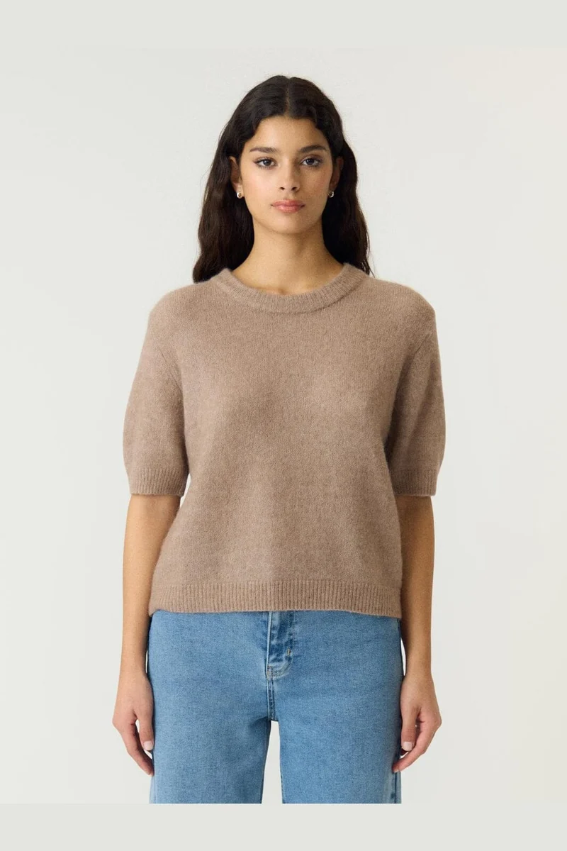 Yas - Yasjohi Ss Wool Blend Pullover - 5054490 Taupe Gray