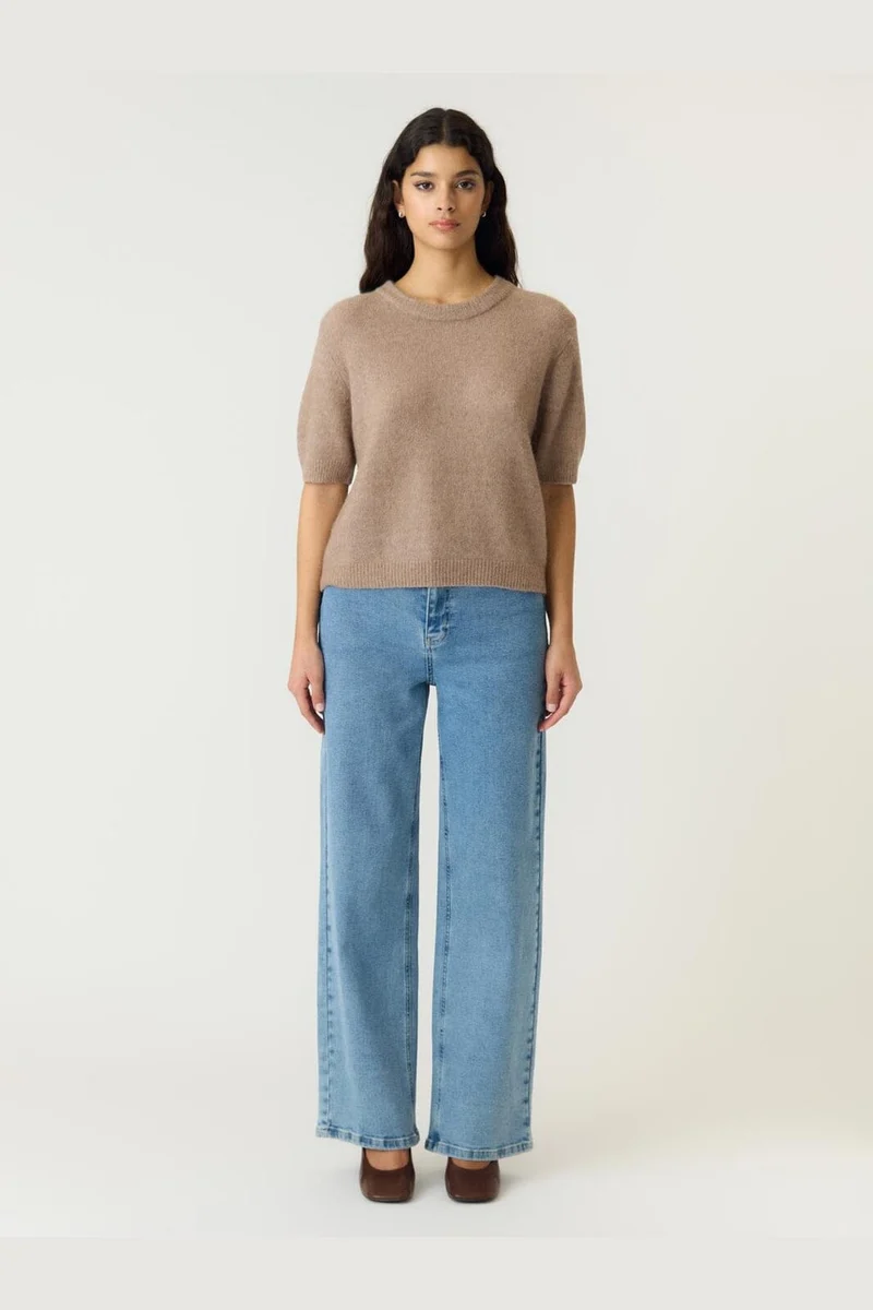 Yas - Yasjohi Ss Wool Blend Pullover - 5054490 Taupe Gray