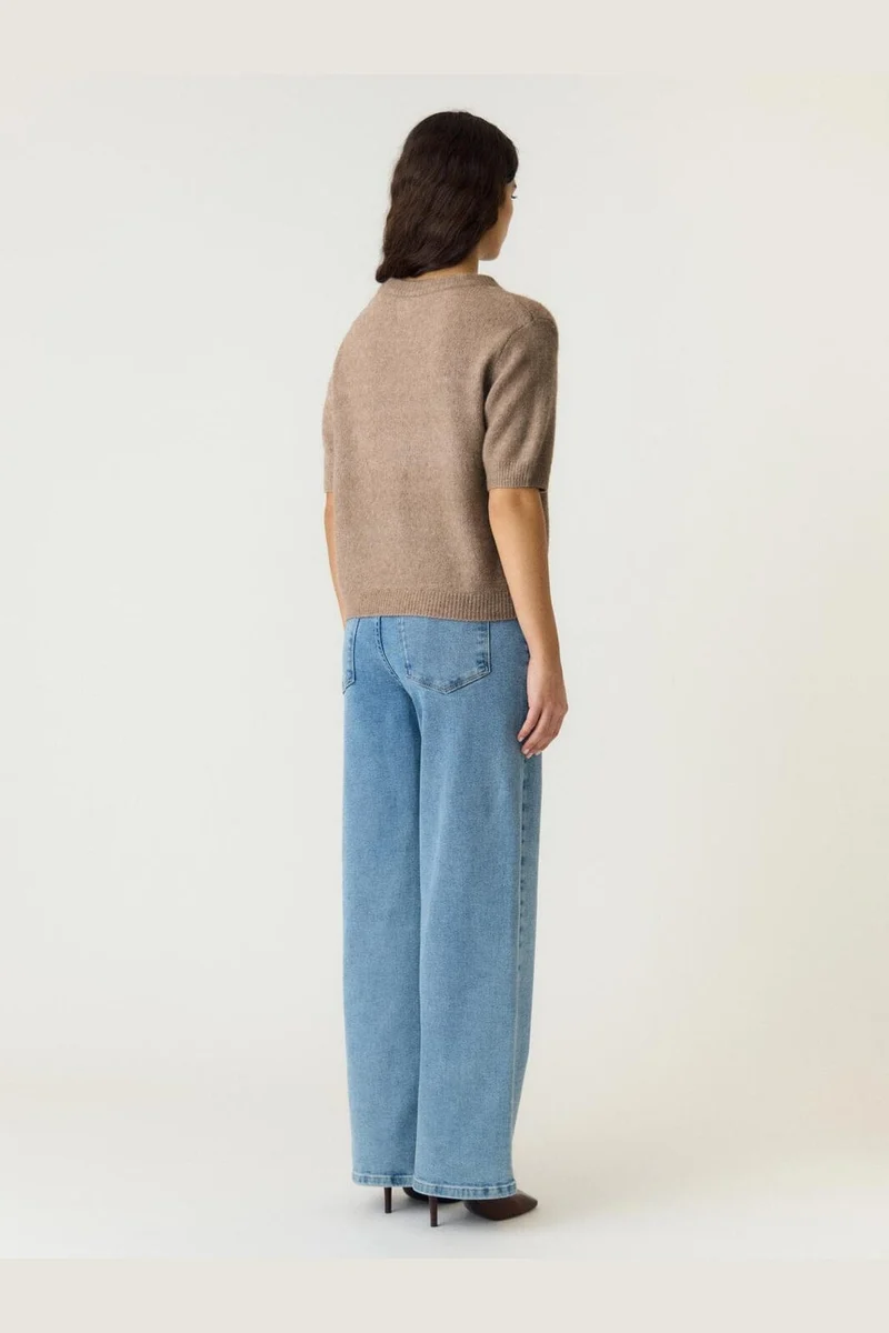 Yas - Yasjohi Ss Wool Blend Pullover - 5054490 Taupe Gray