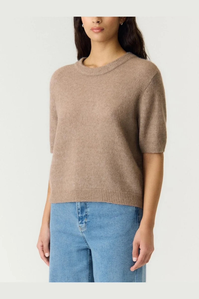 Yas - Yasjohi Ss Wool Blend Pullover - 5054490 Taupe Gray