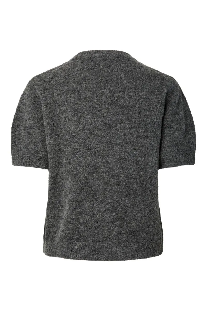 Yas - Yasjohi Ss Wool Blend Pullover - 5054491 Medium Grey Melange
