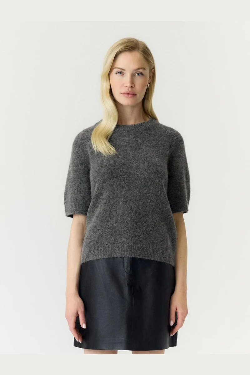 Yas - Yasjohi Ss Wool Blend Pullover - 5054491 Medium Grey Melange