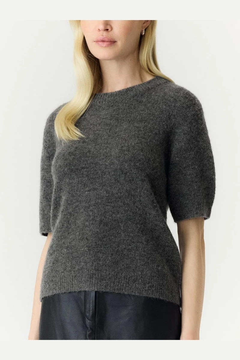 Yas - Yasjohi Ss Wool Blend Pullover - 5054491 Medium Grey Melange