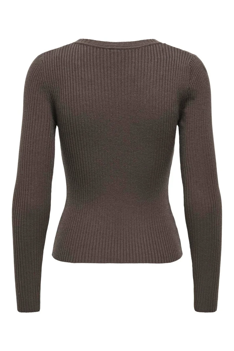 Only - Onlflou Ls Buckle O-Neck Cc Knt - 5086251 Chocolate Martini Gold Buckle