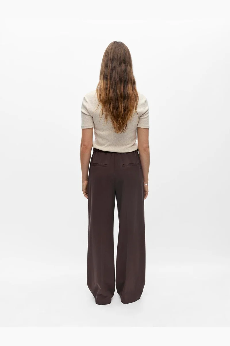 Object - Objlisa Tie Wide Pant - 5191829 Seal Brown