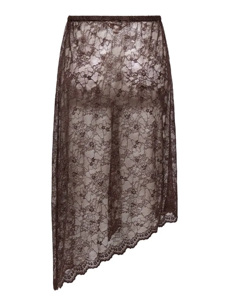Only - Onlsoba Lace Skirt - 5090277 Coffee Bean