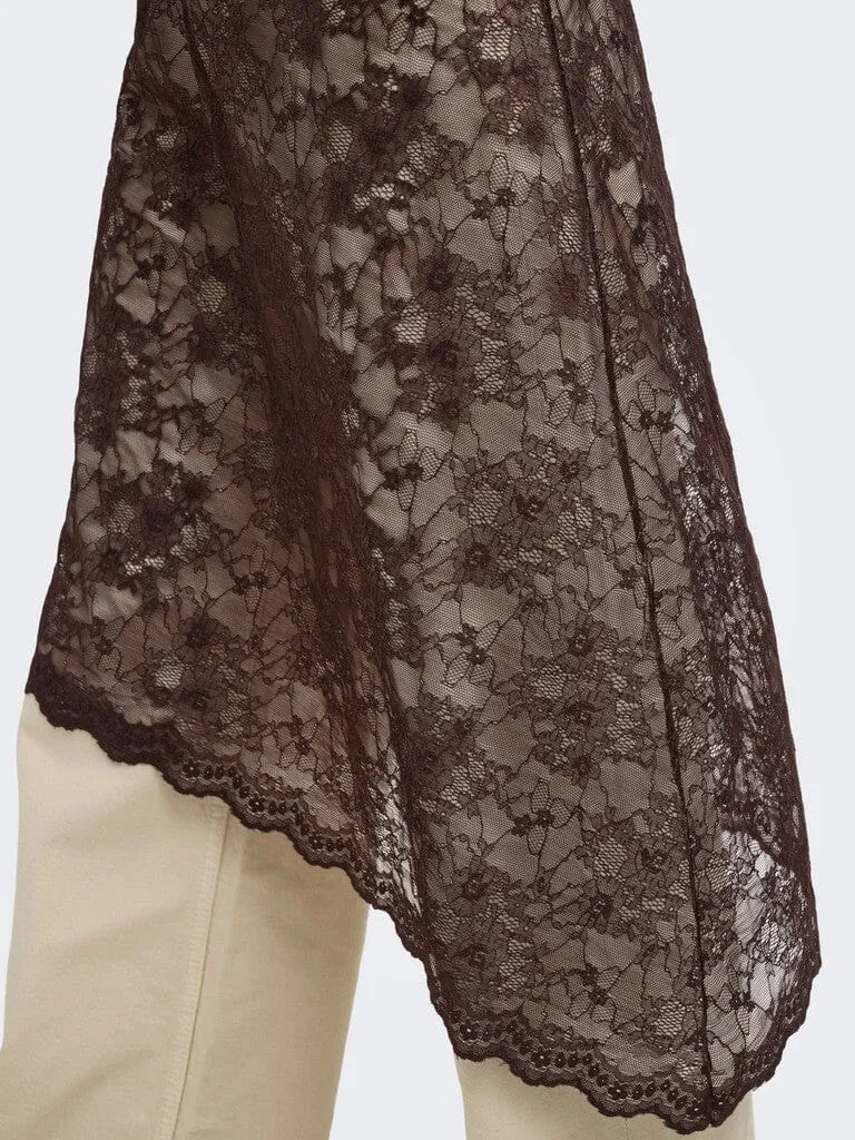 Only - Onlsoba Lace Skirt - 5090277 Coffee Bean