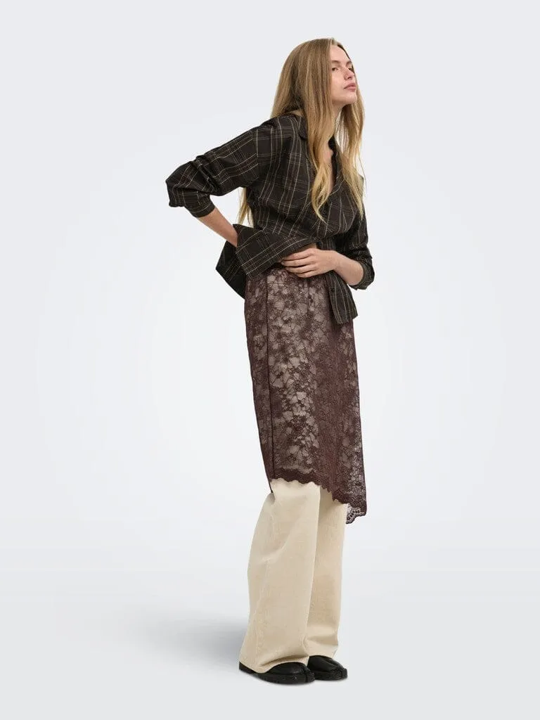 Only - Onlsoba Lace Skirt - 5090277 Coffee Bean
